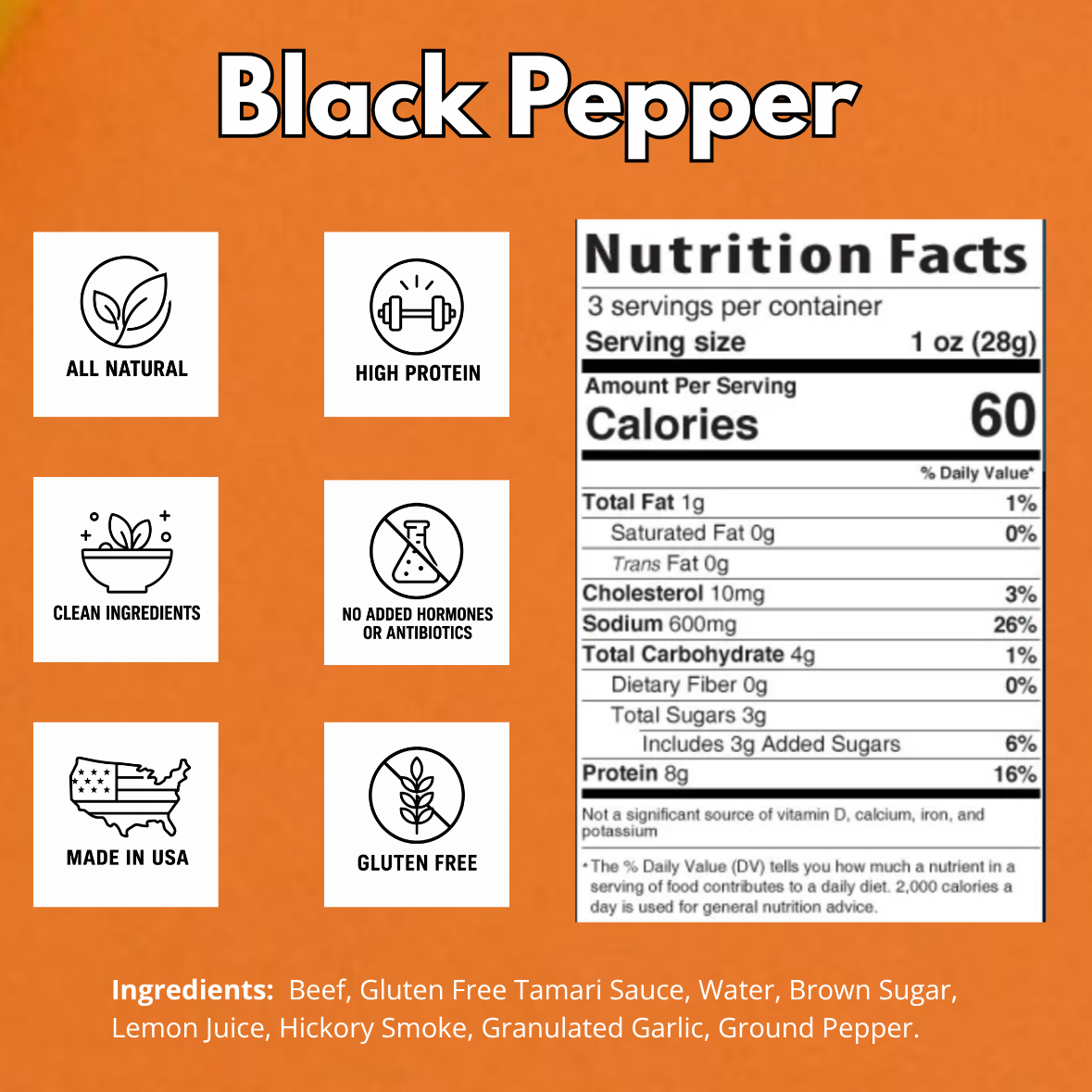 Beef OC | Black Pepper Brisket Beef Jerky