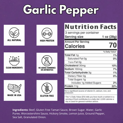 Beef OC | Garlic Pepper Brisket Beef Jerky