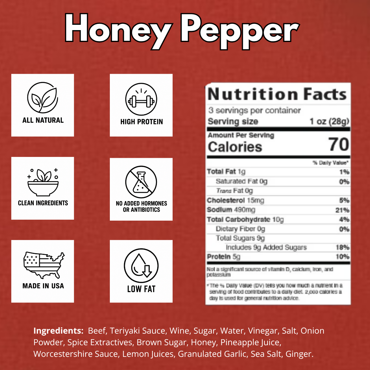 Beef OC | HoneyPepper Brisket Beef Jerky