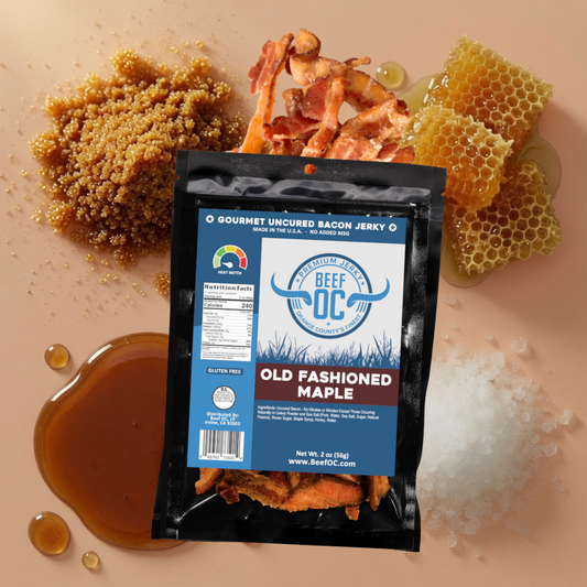 Beef OC | Old Fashoned Maple Gourmet Uncured Bacon Jerky