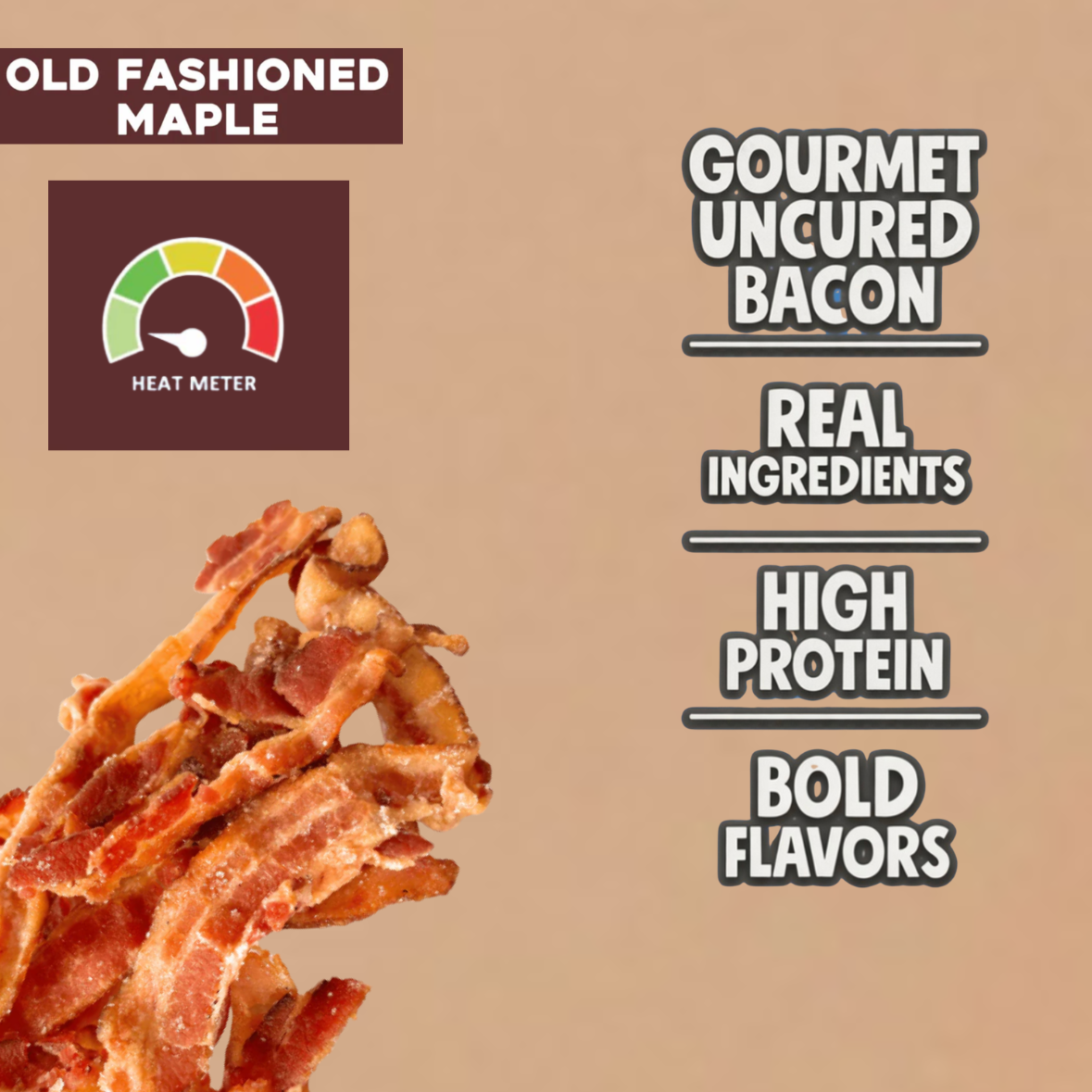Beef OC | Old Fashoned Maple Gourmet Uncured Bacon Jerky