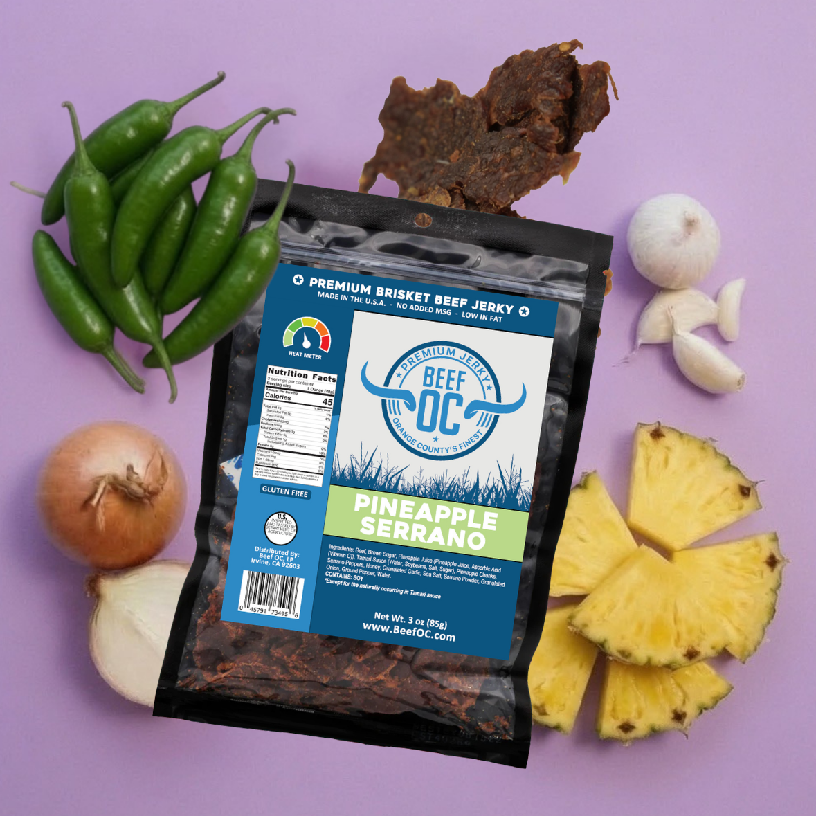 Beef OC | Pineapple Serrano Brisket Beef Jerky