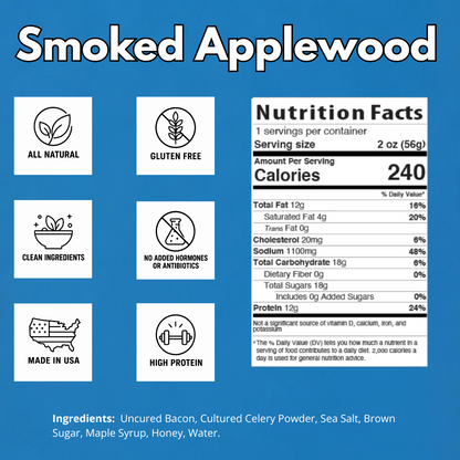 Beef OC | Smoled Applewood Gourmet Uncured Bacon Jerky