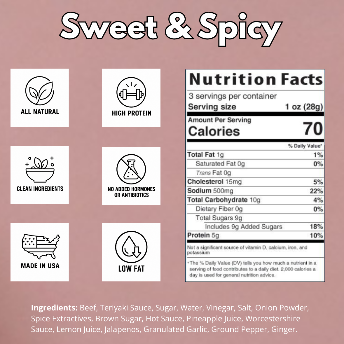 Beef OC | Sweet & Spicy Brisket Beef Jerky